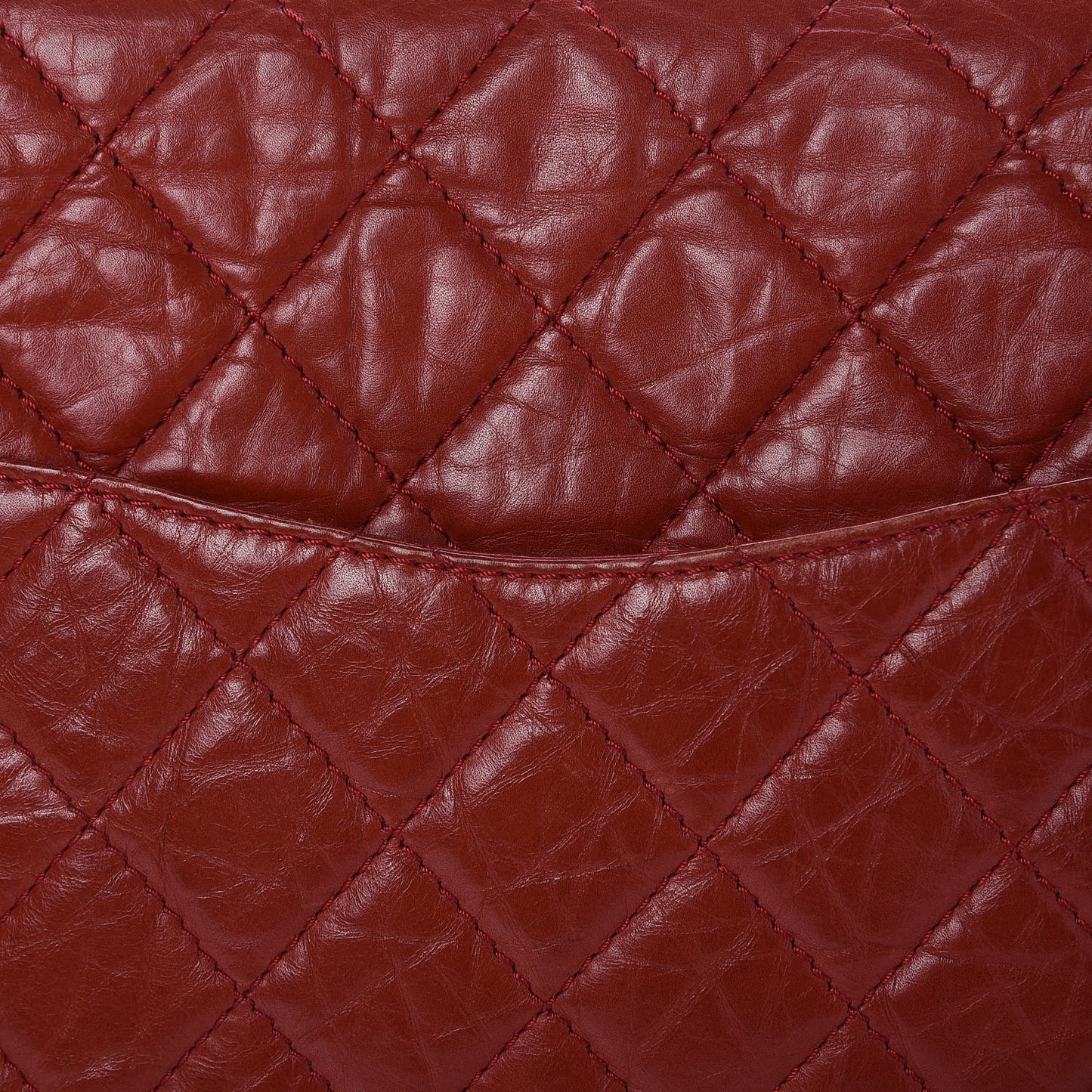 Aged Calfskin Quilted 2.55 Reissue 227 Flap Red