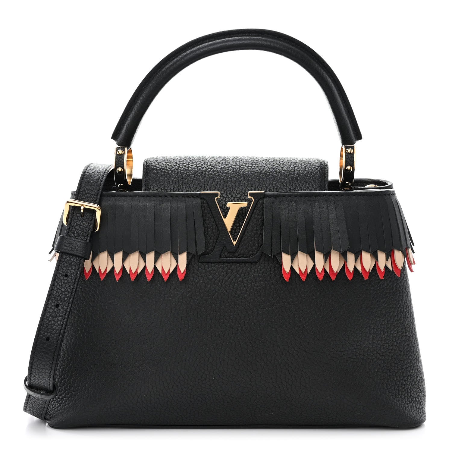Louis Vuitton Hanami Taurillon Capucines BB Black Multicolor 1 of 9