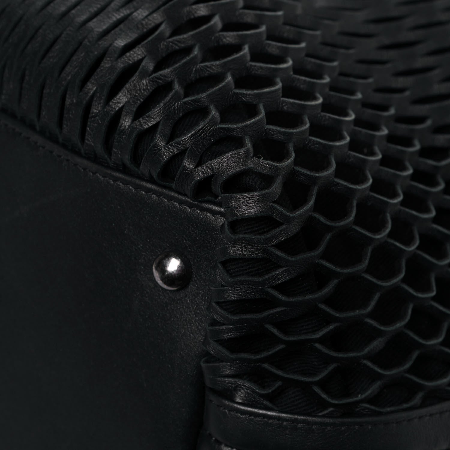 Chanel Calfskin Laser Cut Perforated CC Tote Black 9 of 12