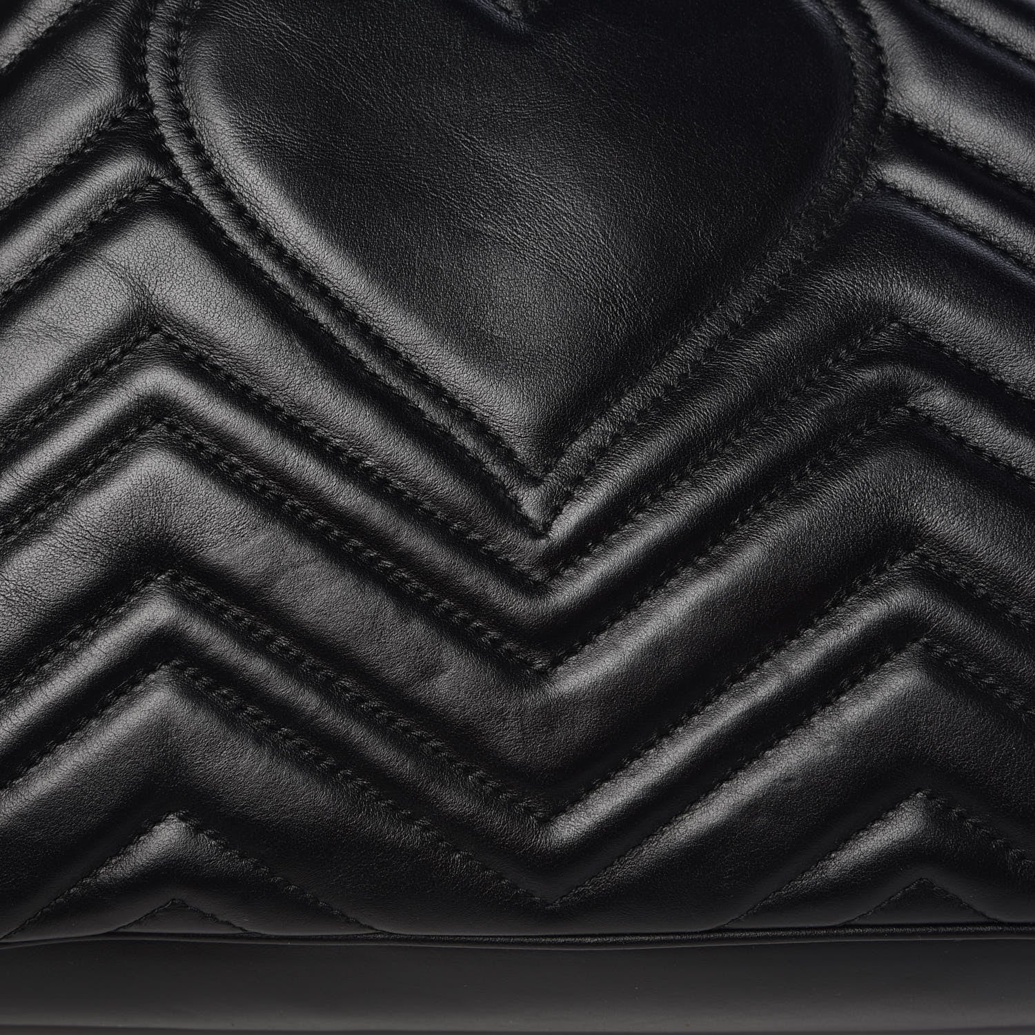Gucci Calfskin Matelasse Large GG Marmont Shoulder Bag Black 8 of 13