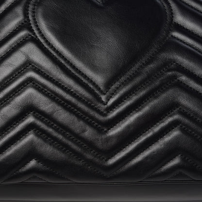 Gucci Calfskin Matelasse Large GG Marmont Shoulder Bag Black 8 of 13
