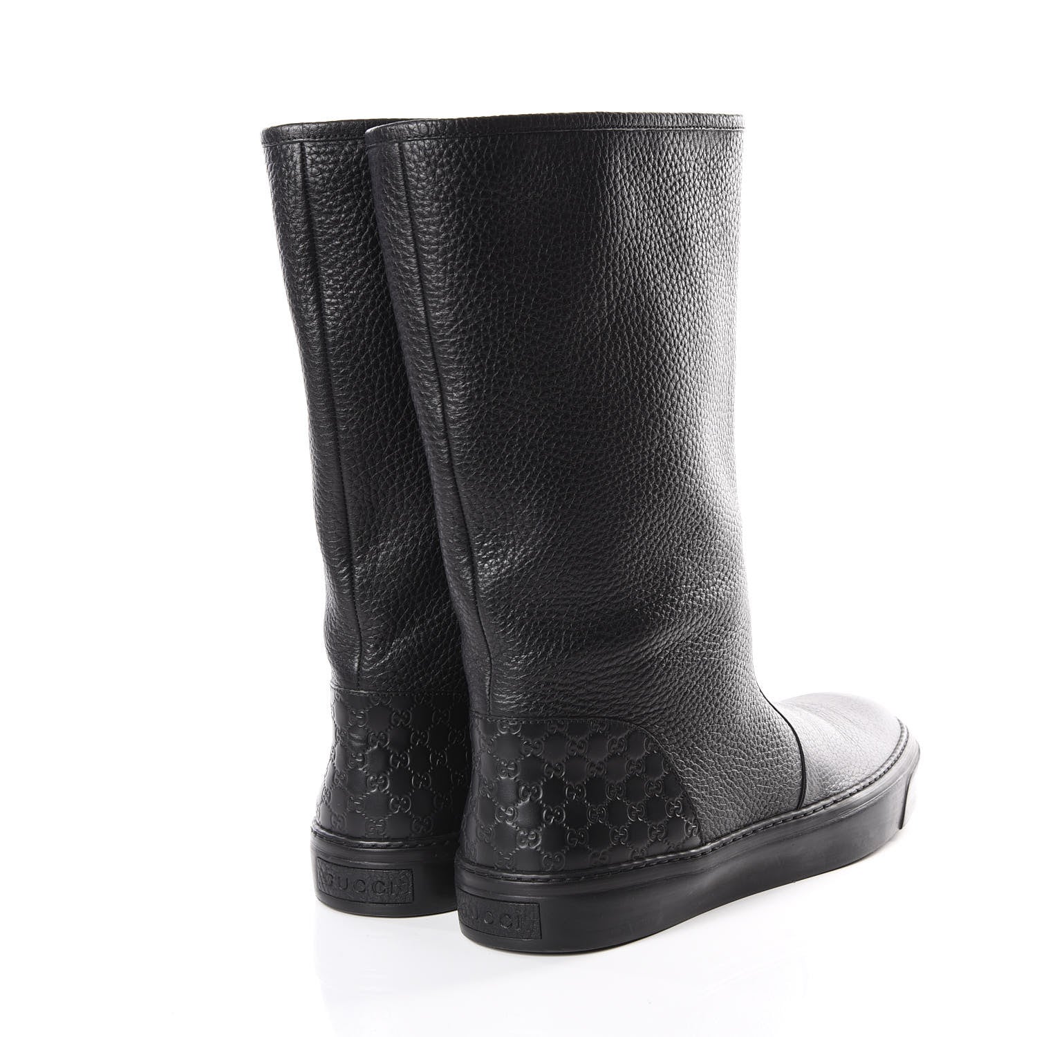Gucci Calfskin Microguccissima Boots 39.5 Black 4 of 9