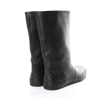 Gucci Calfskin Microguccissima Boots 39.5 Black 4 of 9