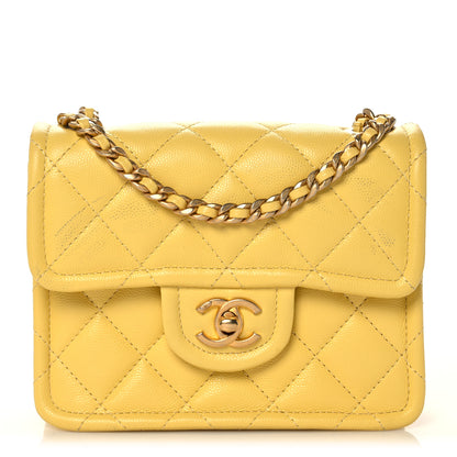 Chanel Caviar Quilted Mini Sweet Classic Flap Yellow 2 of 12
