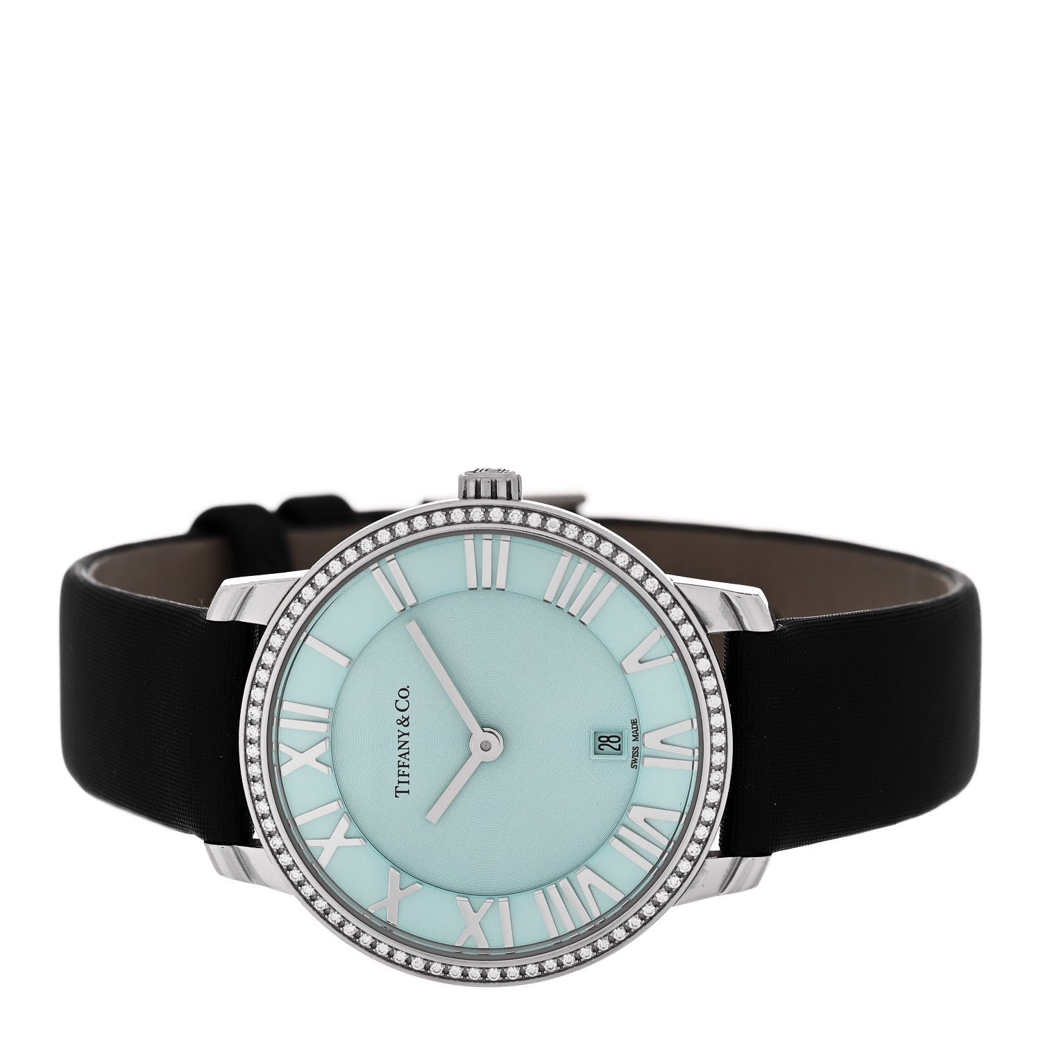 Tiffany Stainless Steel Satin Diamond Bezel 31mm Atlas 2-Hand Quartz Watch Tiffany Blue 2 of 5