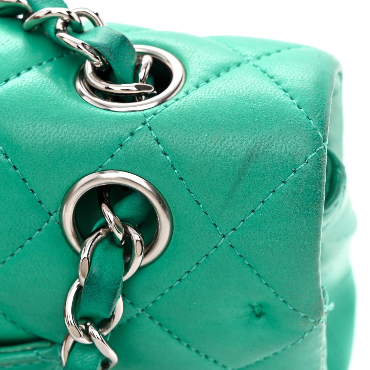 Chanel Lambskin Quilted Medium Double Flap Green 12 of 13