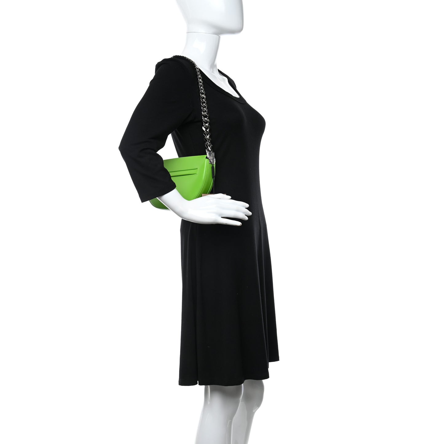 Calfskin Small Olympia Chain Shoulder Bag Brilliant Green