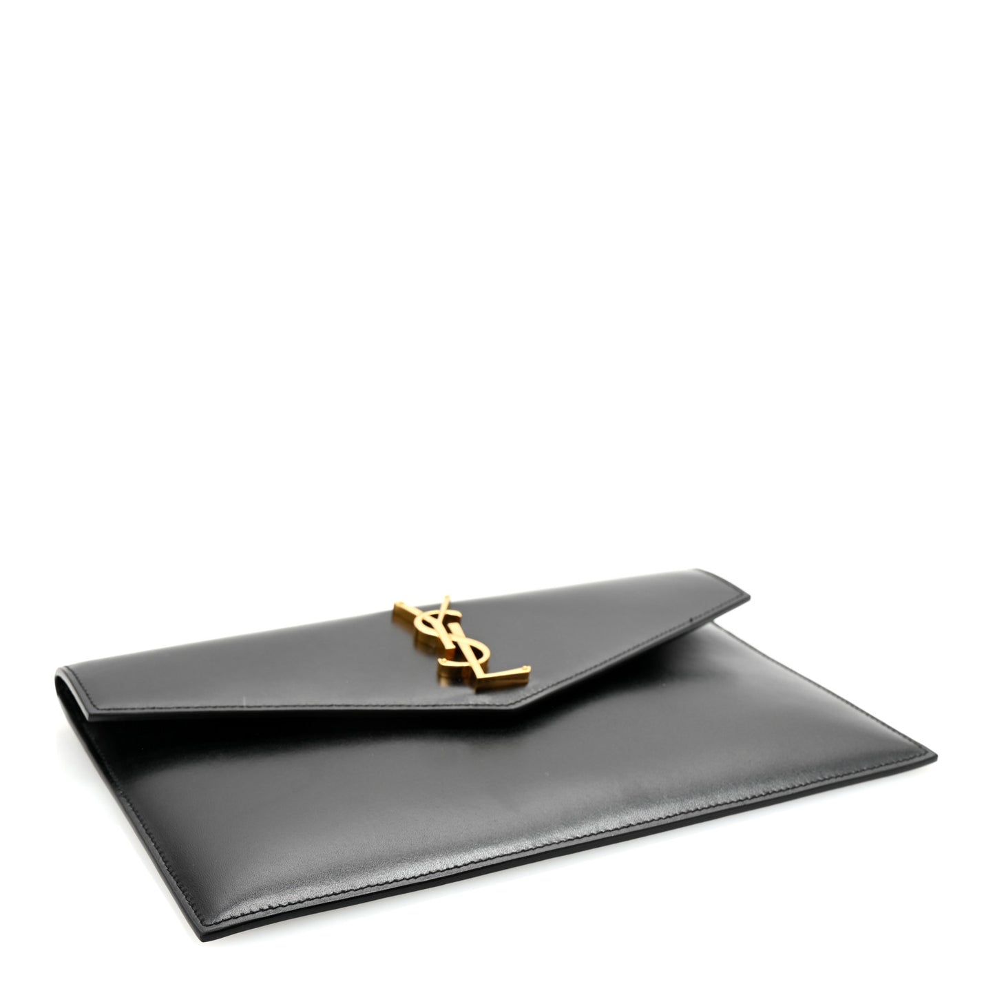 Smooth Shiny Calfskin Monogram Uptown Pouch Black