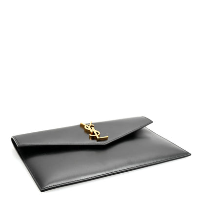 Saint Laurent Smooth Shiny Calfskin Monogram Uptown Pouch Black 4 of 6