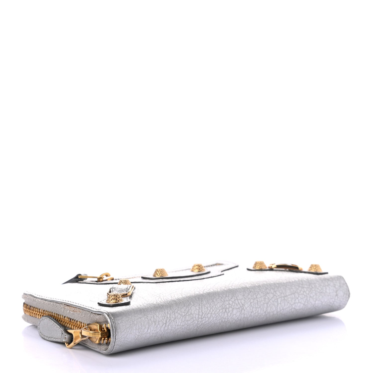Balenciaga Agneau Giant 12 Gold Hardware Money Wallet Gris Aluminum 3 of 7