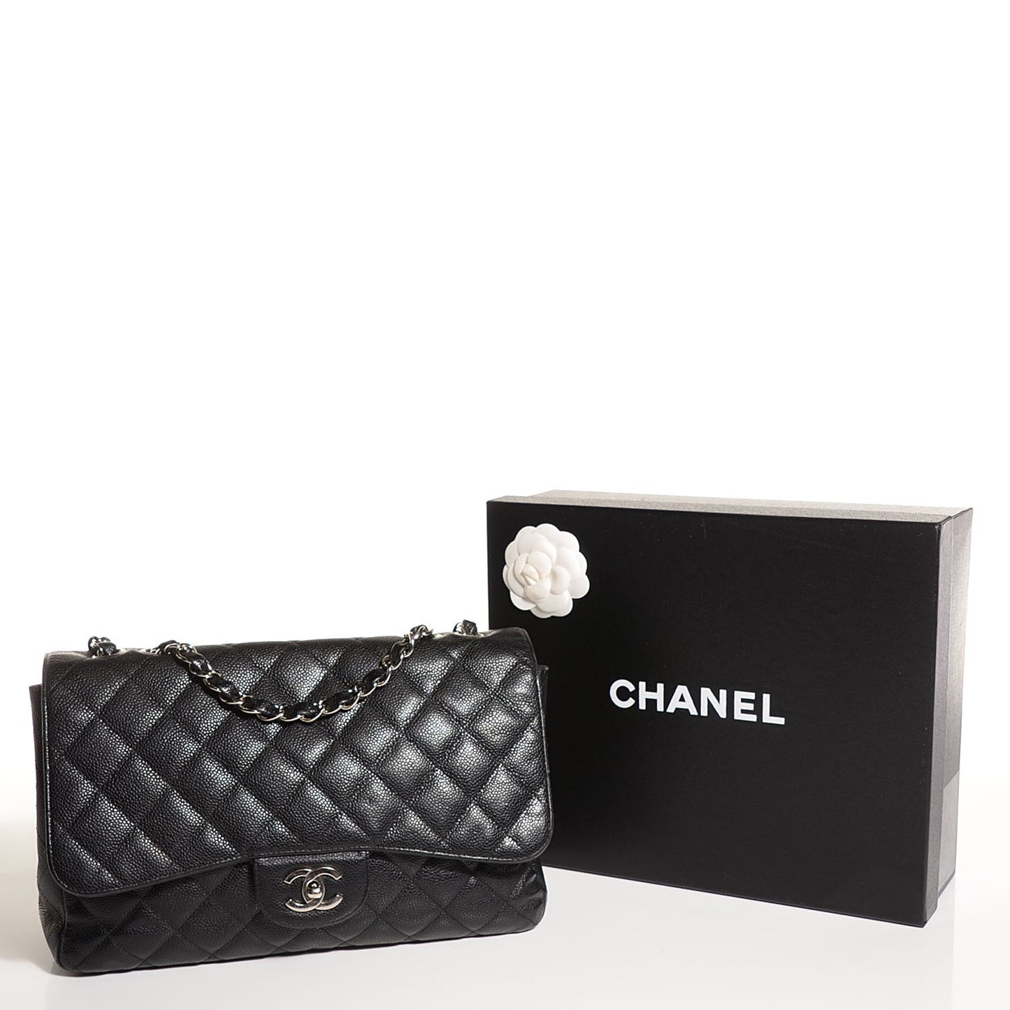 Caviar Quilted Jumbo Single Flap Black