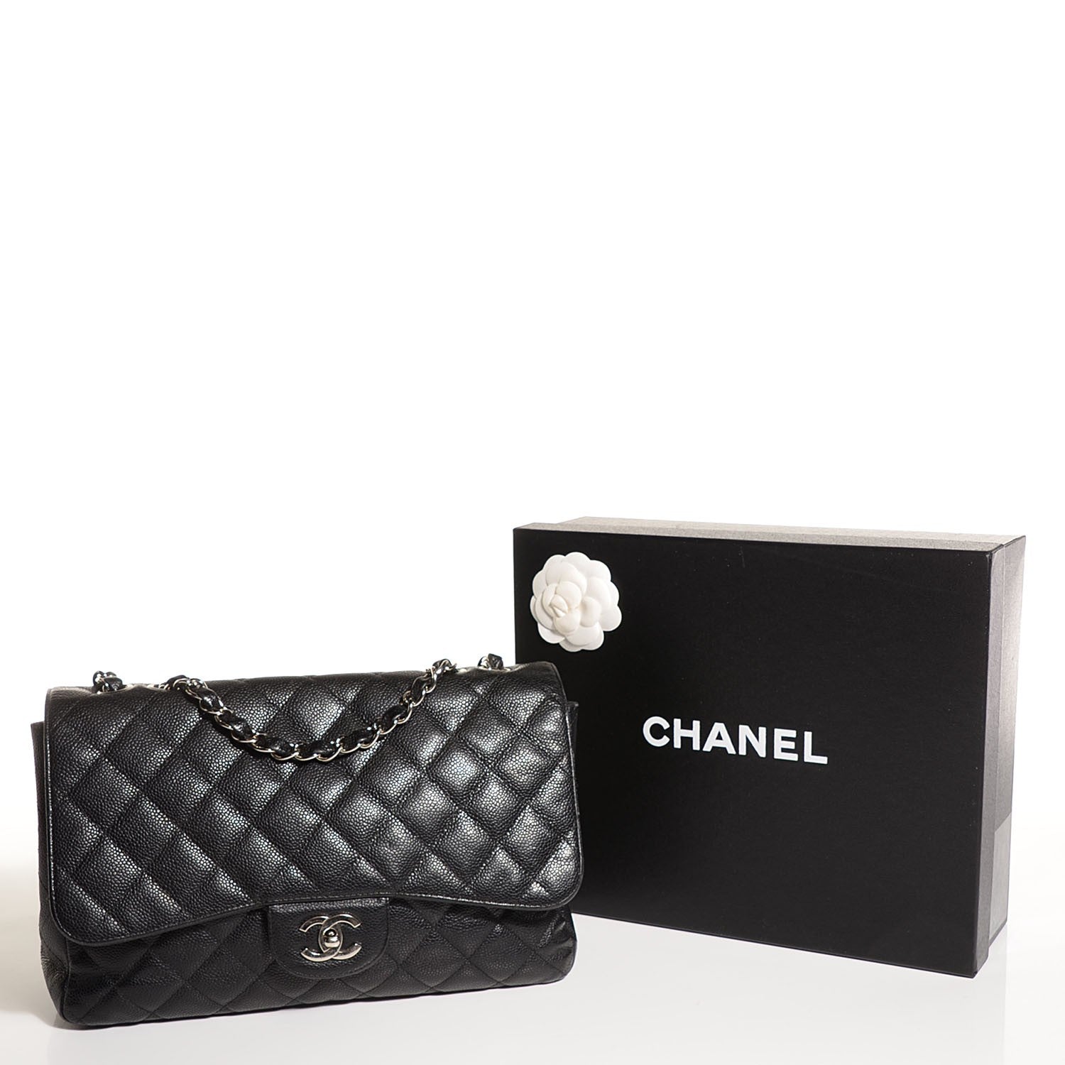 Chanel Caviar Quilted Jumbo Single Flap Black 9 of 9