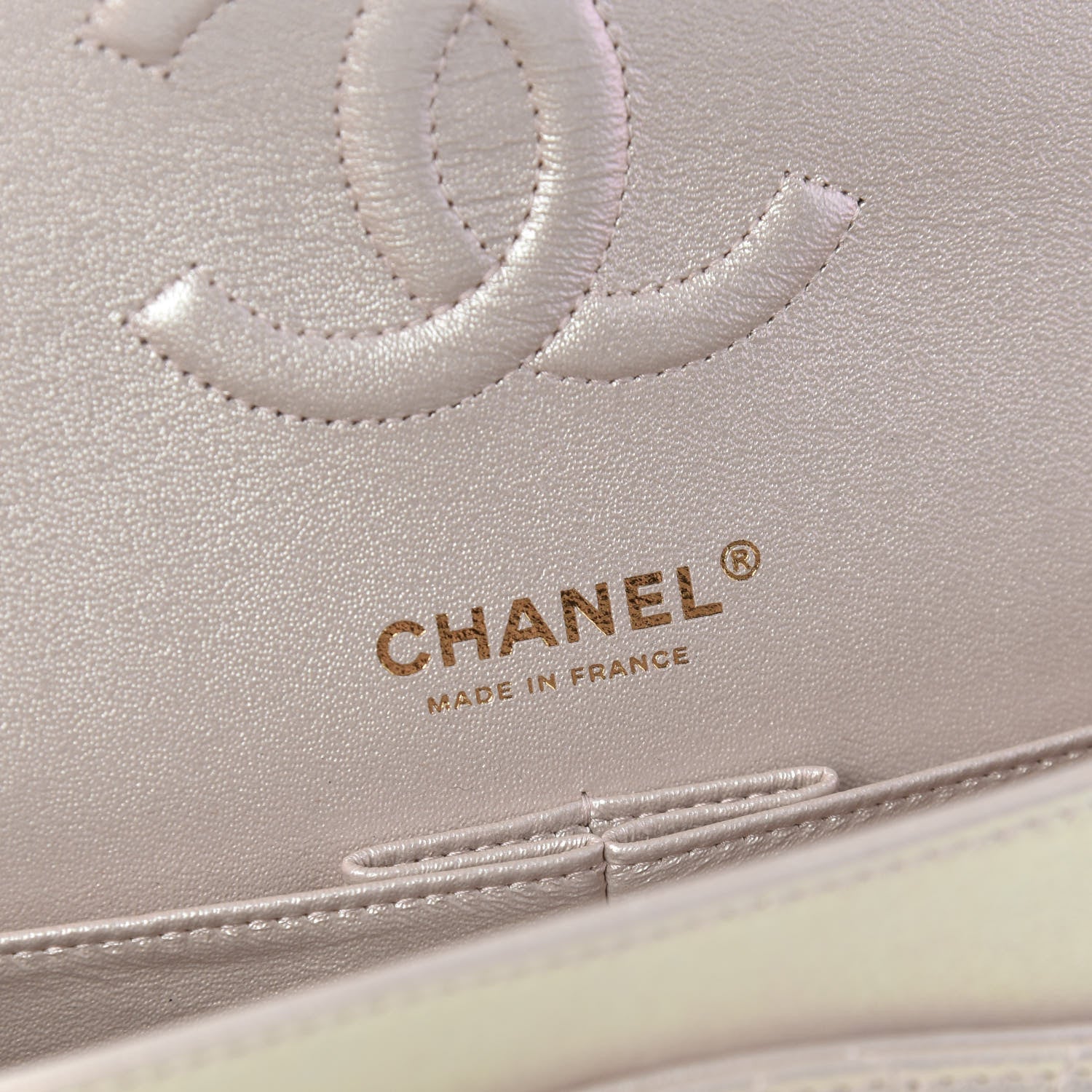 Chanel Iridescent Lambskin Quilted Medium Double Flap Ivory 8 of 10
