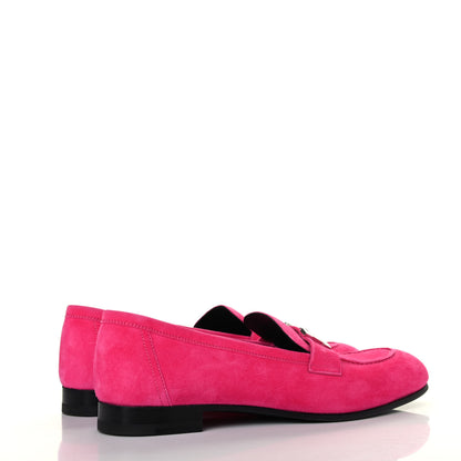 Hermes Suede Goatskin Paris Loafers 37.5 Rose Fuchsia 3 of 4