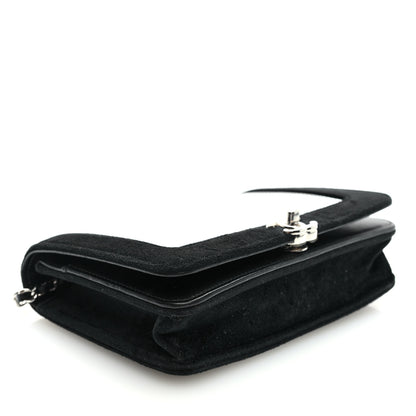 Chanel Velvet Mirror Embellished Boy Wallet On Chain WOC Argent 4 of 10
