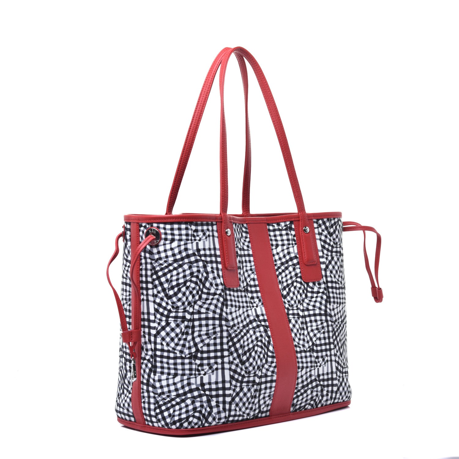 MCM Visetos Medium Liz Reversible Shopper Tote Black Red 5 of 14