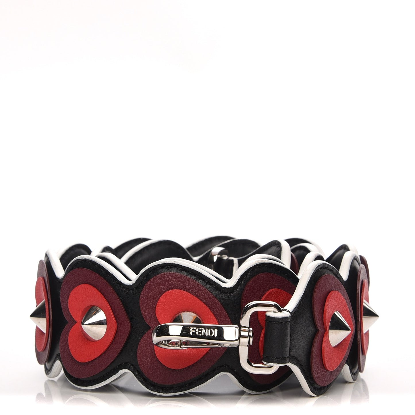 Vitello Dolce Heart Spike Studded Strap You Black Multicolor