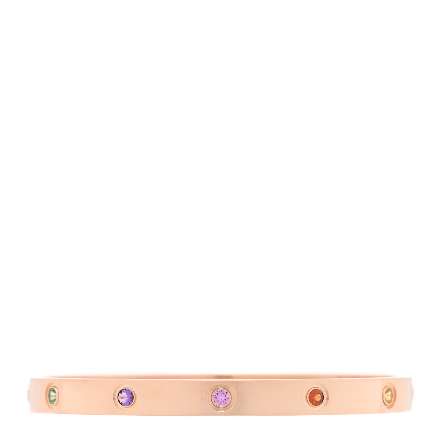 18K Pink Gold Sapphire Garnet Amethyst LOVE Bracelet 19
