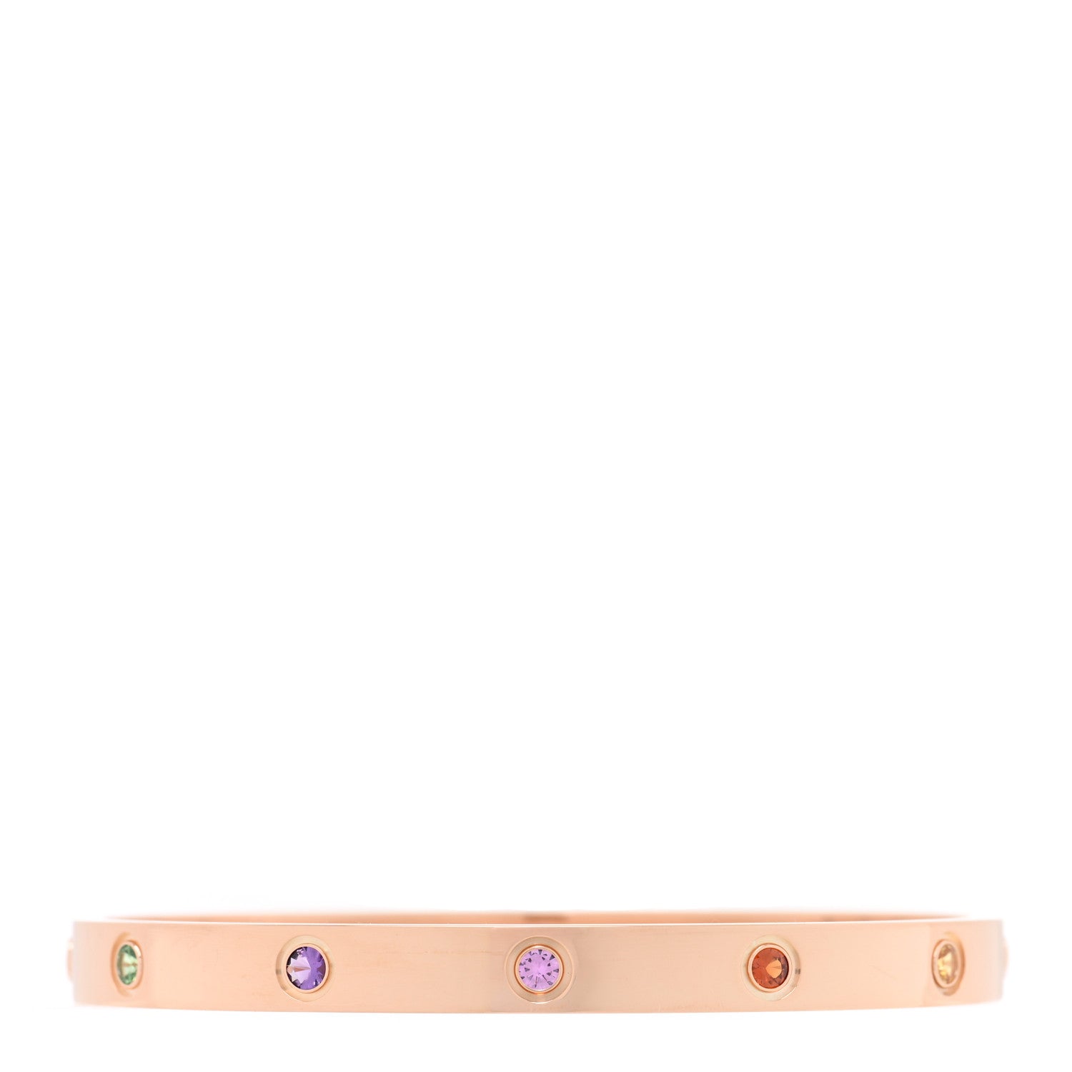 Cartier 18K Pink Gold Sapphire Garnet Amethyst LOVE Bracelet 19 1 of 16