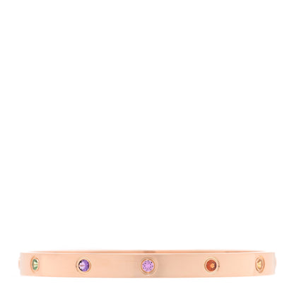 Cartier 18K Pink Gold Sapphire Garnet Amethyst LOVE Bracelet 19 1 of 16