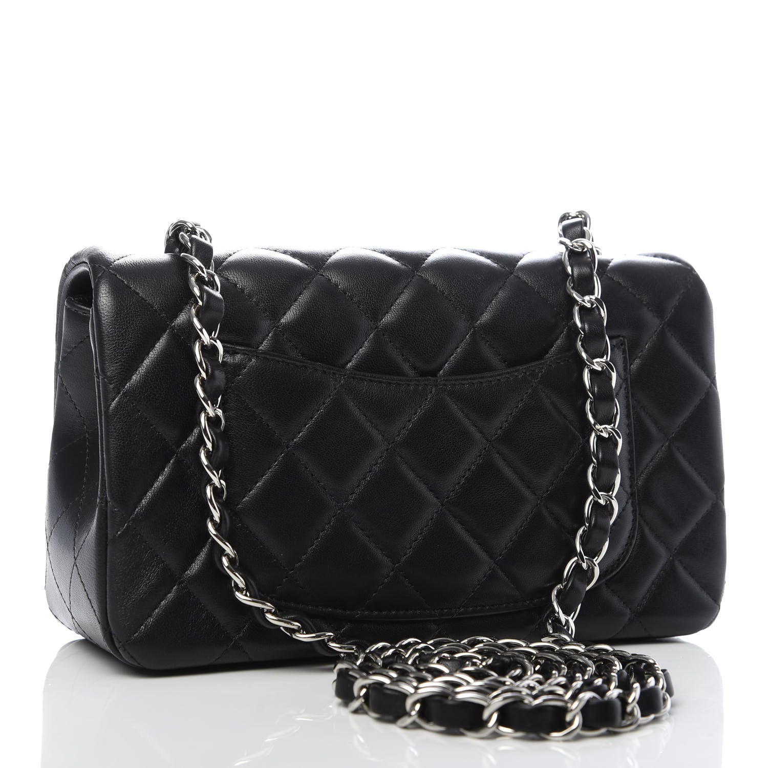 Chanel Lambskin Quilted Mini Rectangular Flap Black 2 of 9