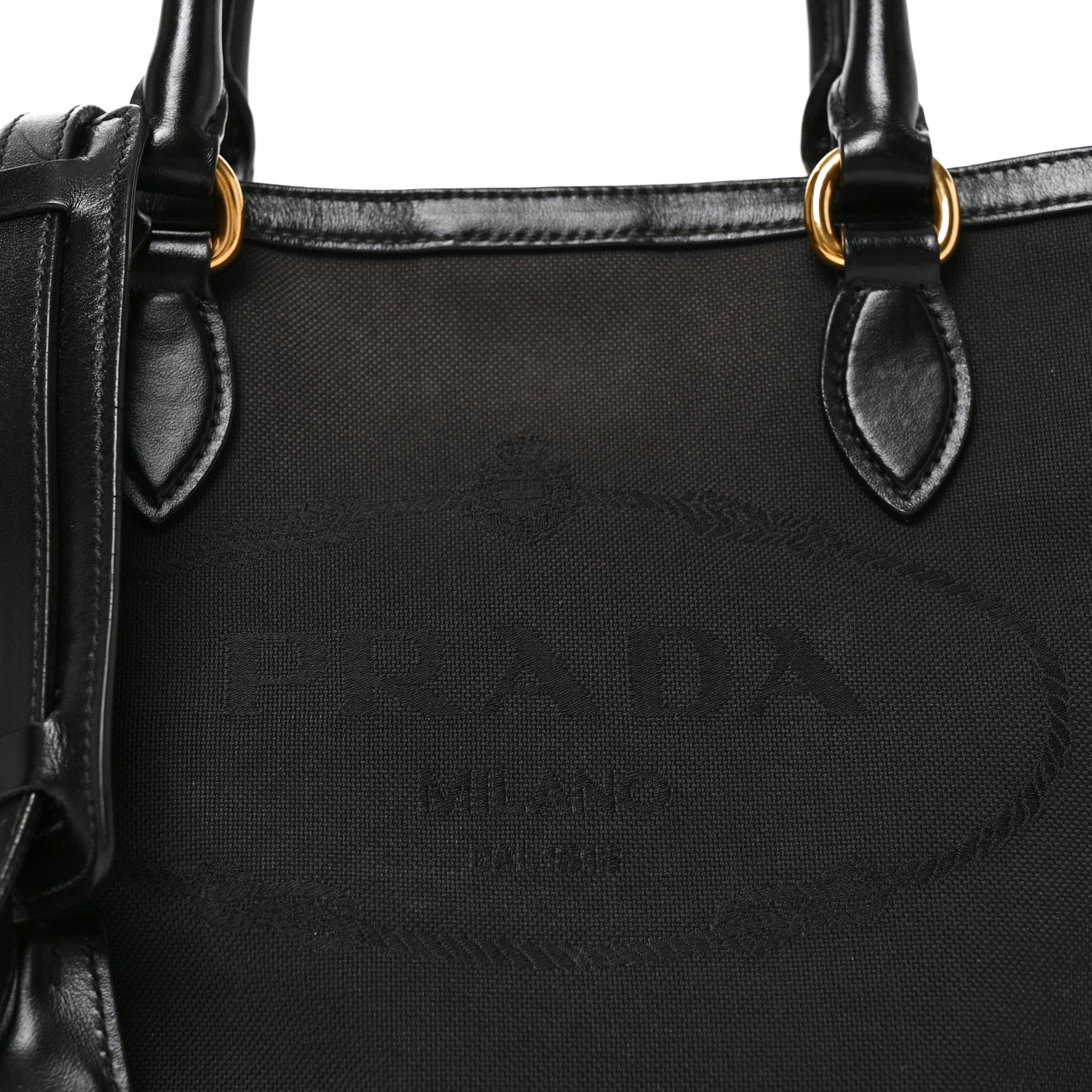 Prada Jacquard Logo Tote Black 6 of 8
