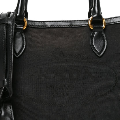Prada Jacquard Logo Tote Black 6 of 8