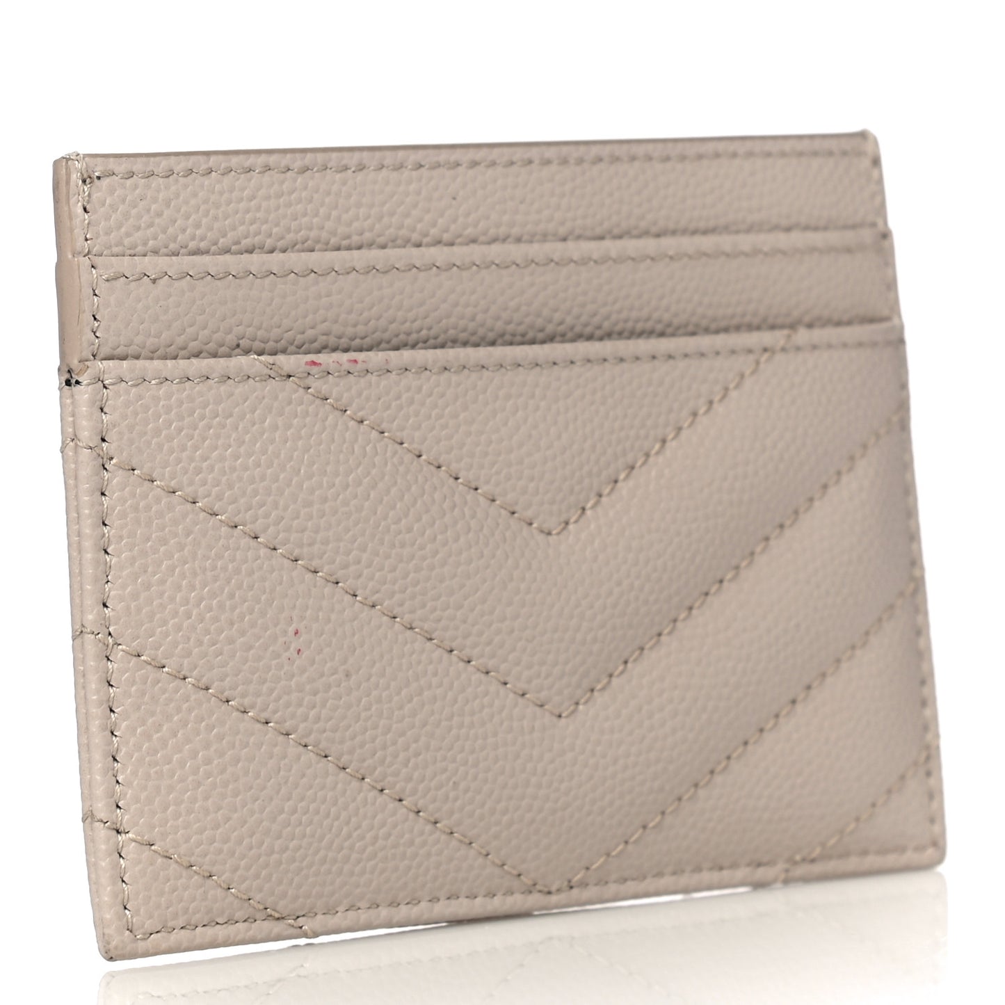 Grain De Poudre Matelasse Chevron Monogram Credit Card Case Nude Powder