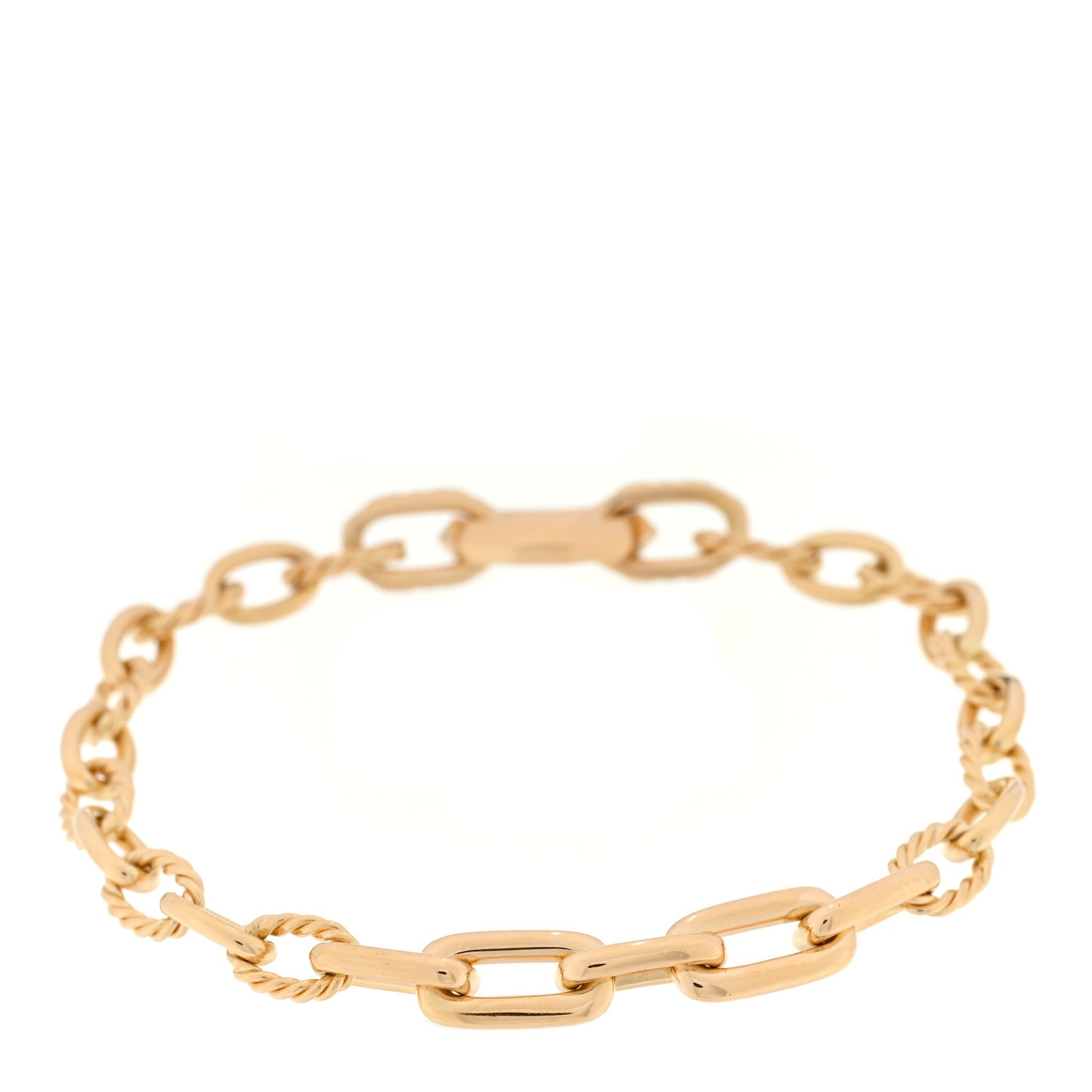 18K Yellow Gold Diamond Stax Link Chain Bracelet