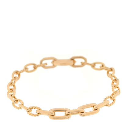 David Yurman 18K Yellow Gold Diamond Stax Link Chain Bracelet 2 of 3