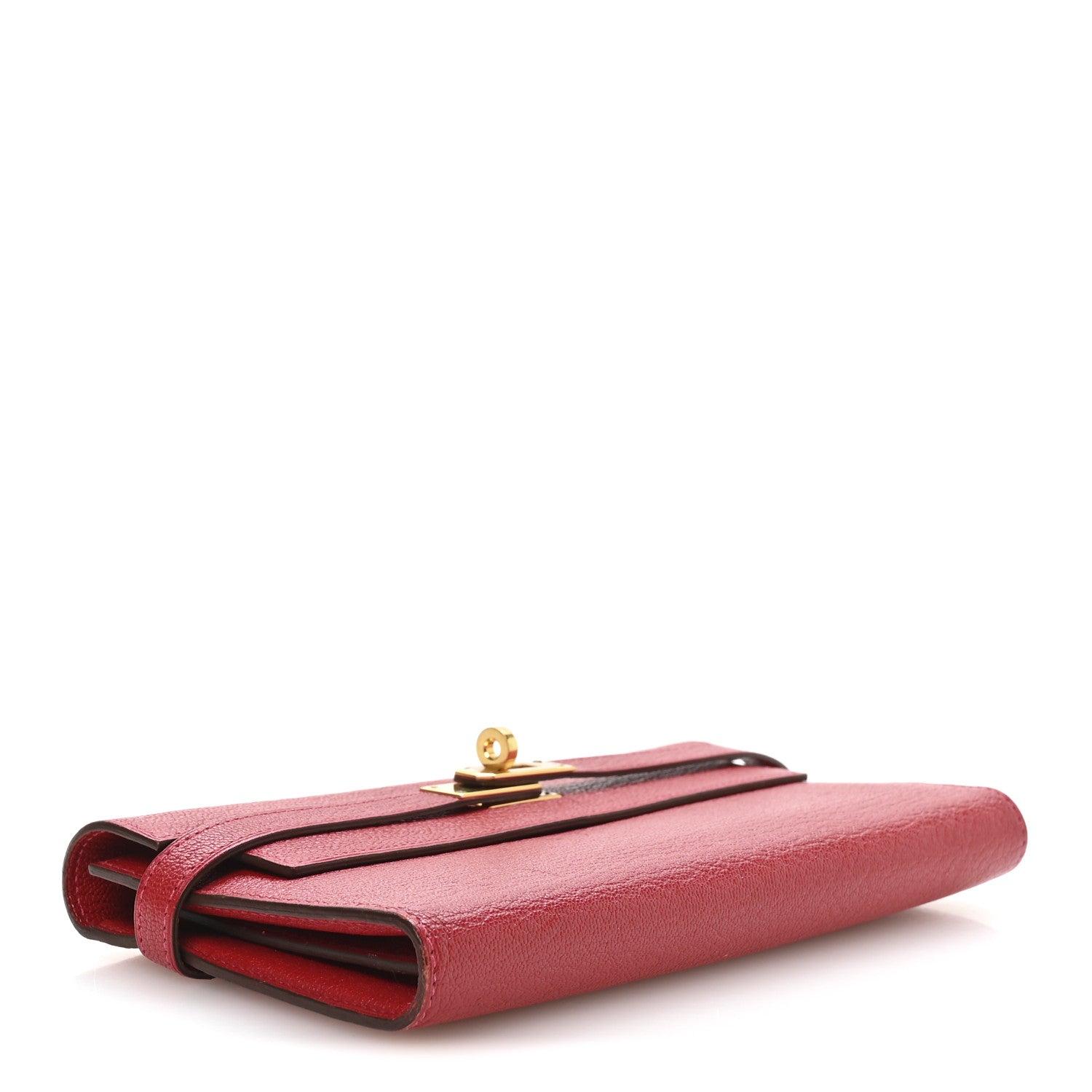 Hermes Chevre Mysore Kelly Longue Wallet Rouge Casaque 7 of 16