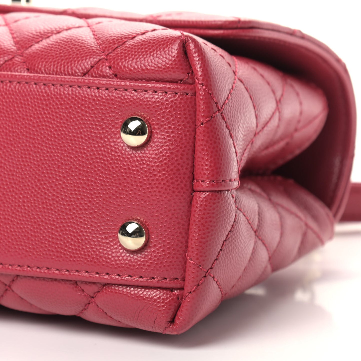 Caviar Quilted Mini Coco Handle Flap Dark Pink