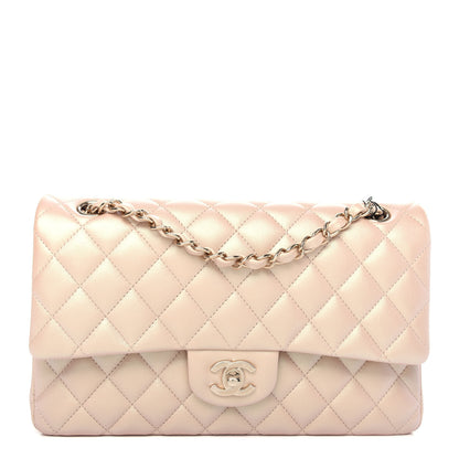 Chanel Iridescent Calfskin Quilted Medium Double Flap Beige 1 of 10