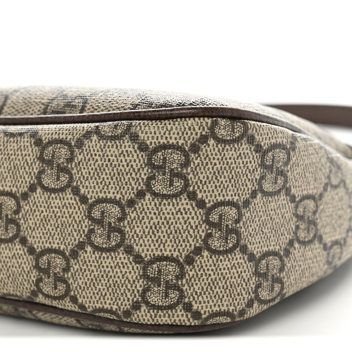GG Supreme Monogram Textured Dollar Calfskin Small Ophidia Hobo Beige Ebony New Acero