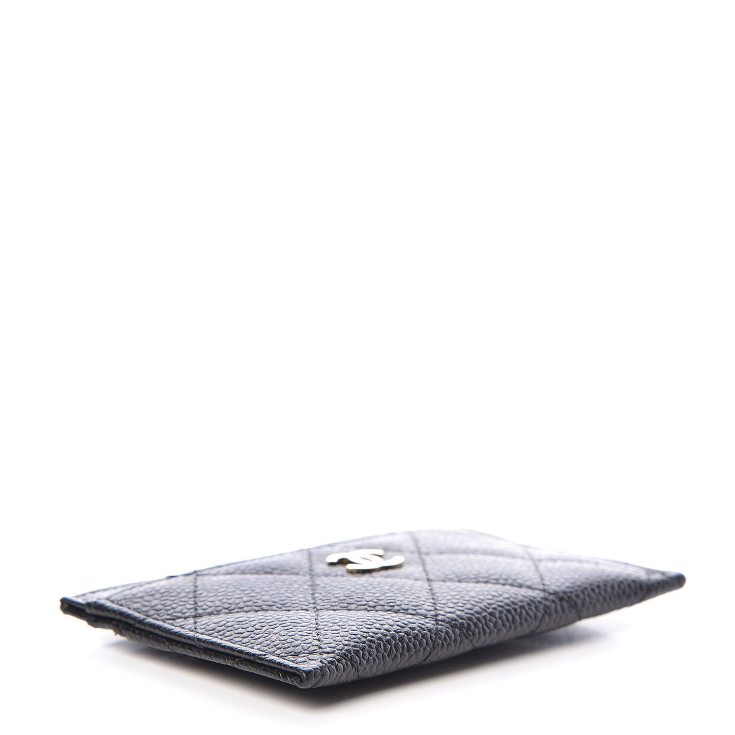 Caviar Quilted Card Holder Black