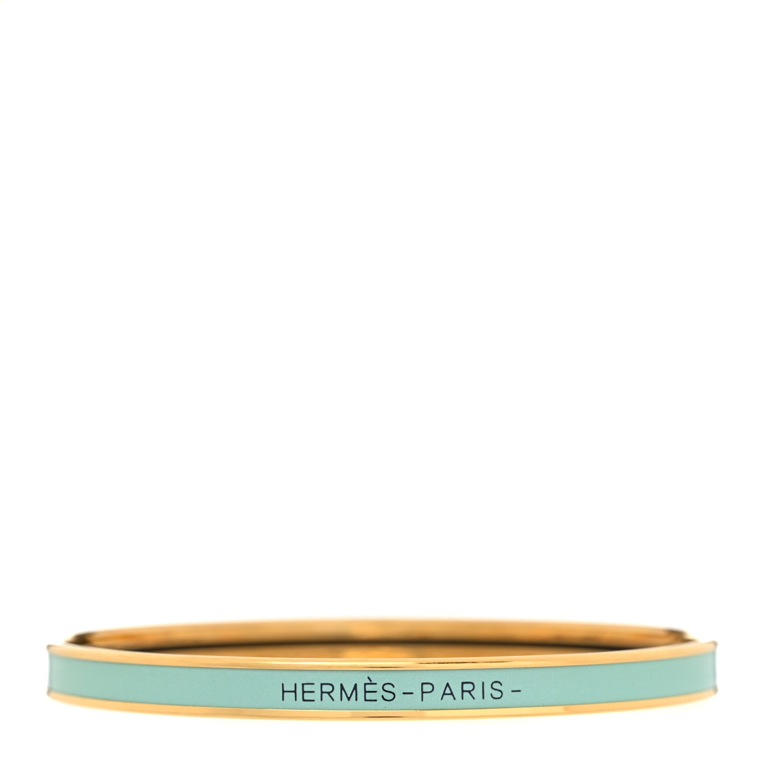 Hermes Enamel Extra Narrow Uni Bracelet Aqua 1 of 5