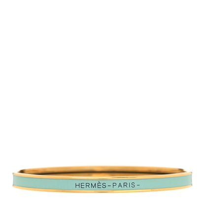 Hermes Enamel Extra Narrow Uni Bracelet Aqua 1 of 5