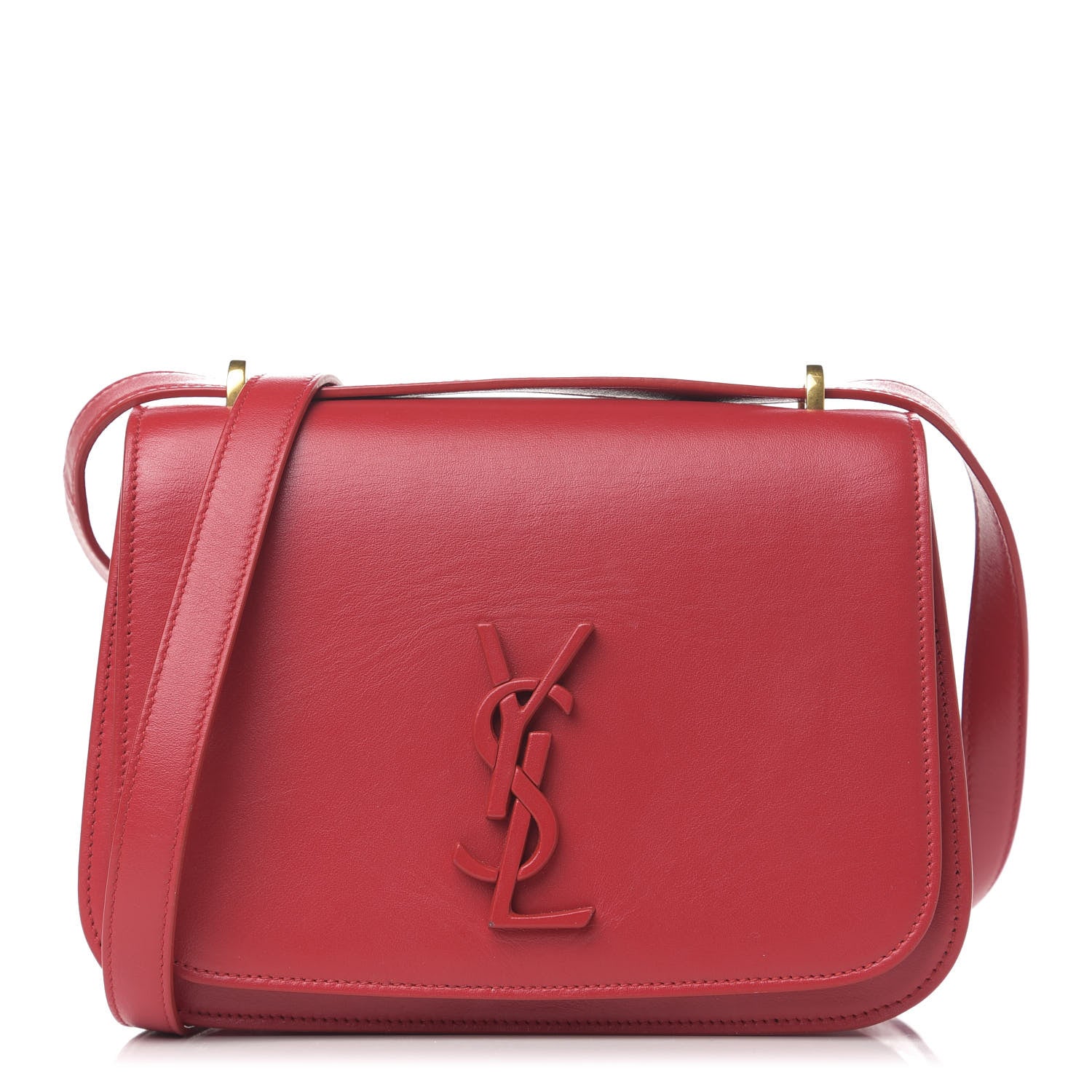 Saint Laurent Smooth Calfskin Small Spontini Saddle Bag Lipstick Red 1 of 9