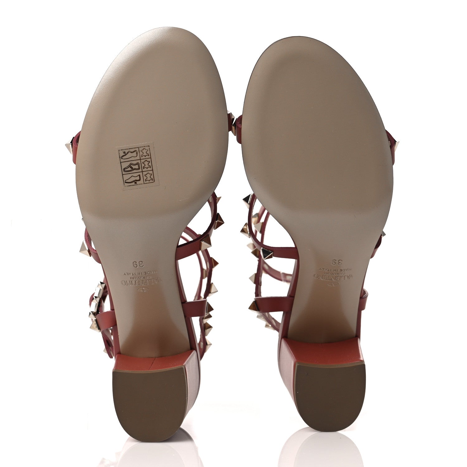 Valentino Garavani Calfskin Rockstud 60mm City Sandals 39 Gingerbread 5 of 8