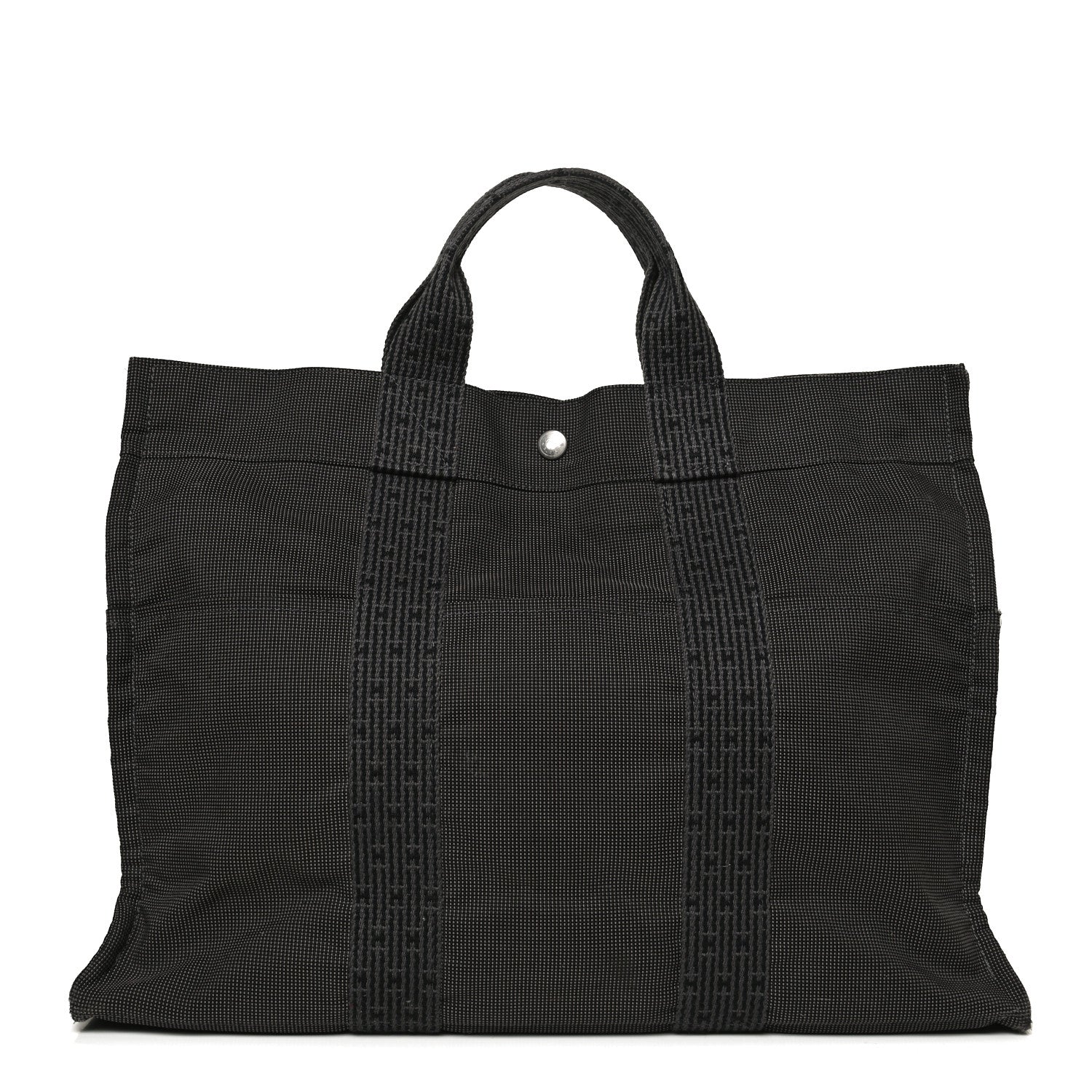Hermes Canvas Herline MM Tote Grey 1 of 13