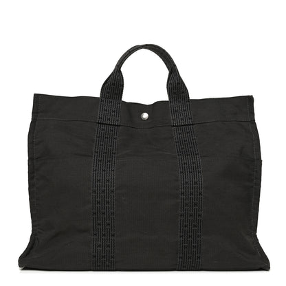 Hermes Canvas Herline MM Tote Grey 1 of 13