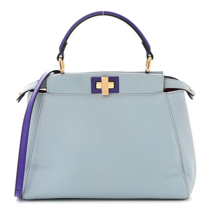 Fendi Nappa Colorblock Mini Peekaboo Iconic Satchel Polvere Purple Rain Ruby 1 of 11