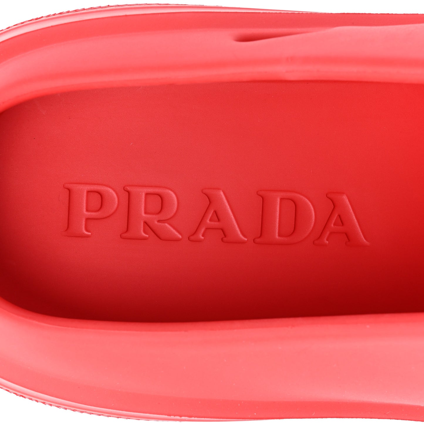 Soft Mellow Rubber Embossed Mens Triangle Logo Mules 41 Rosso