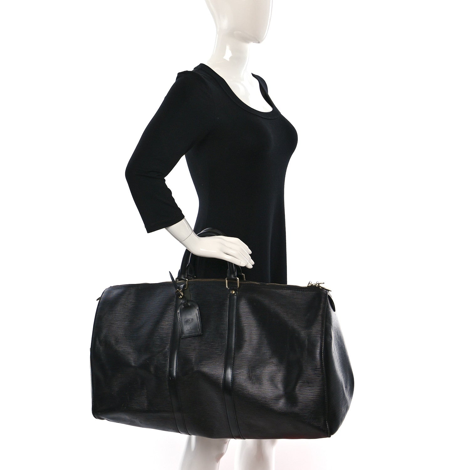 Louis Vuitton Epi Keepall 55 Black 2 of 14