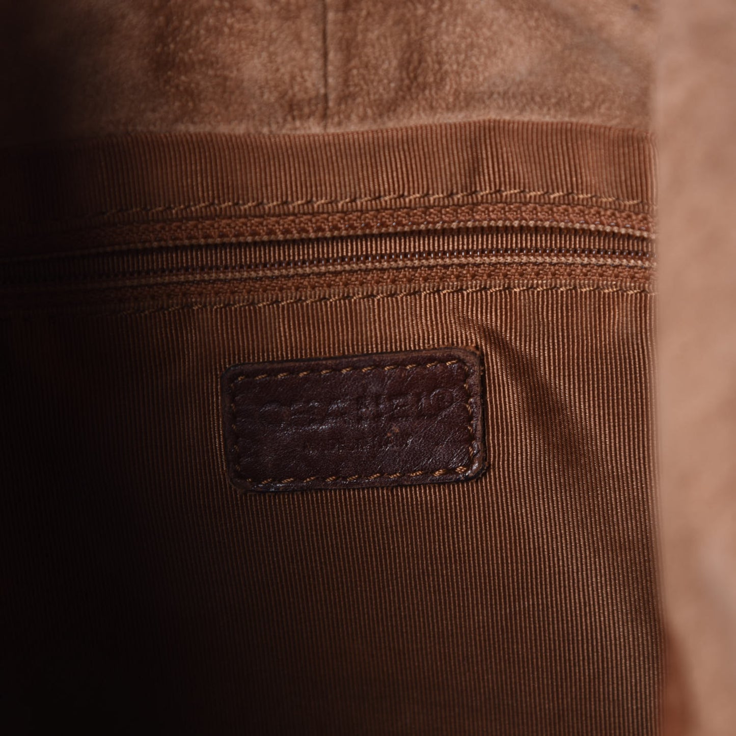 Suede Stitched Hobo Beige