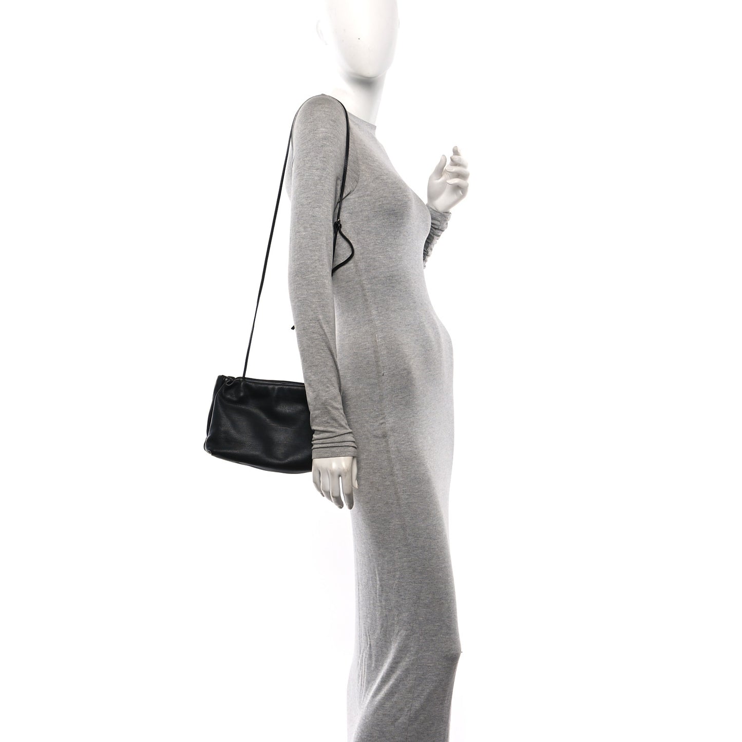 Grained Calfskin Bourse Clutch Black