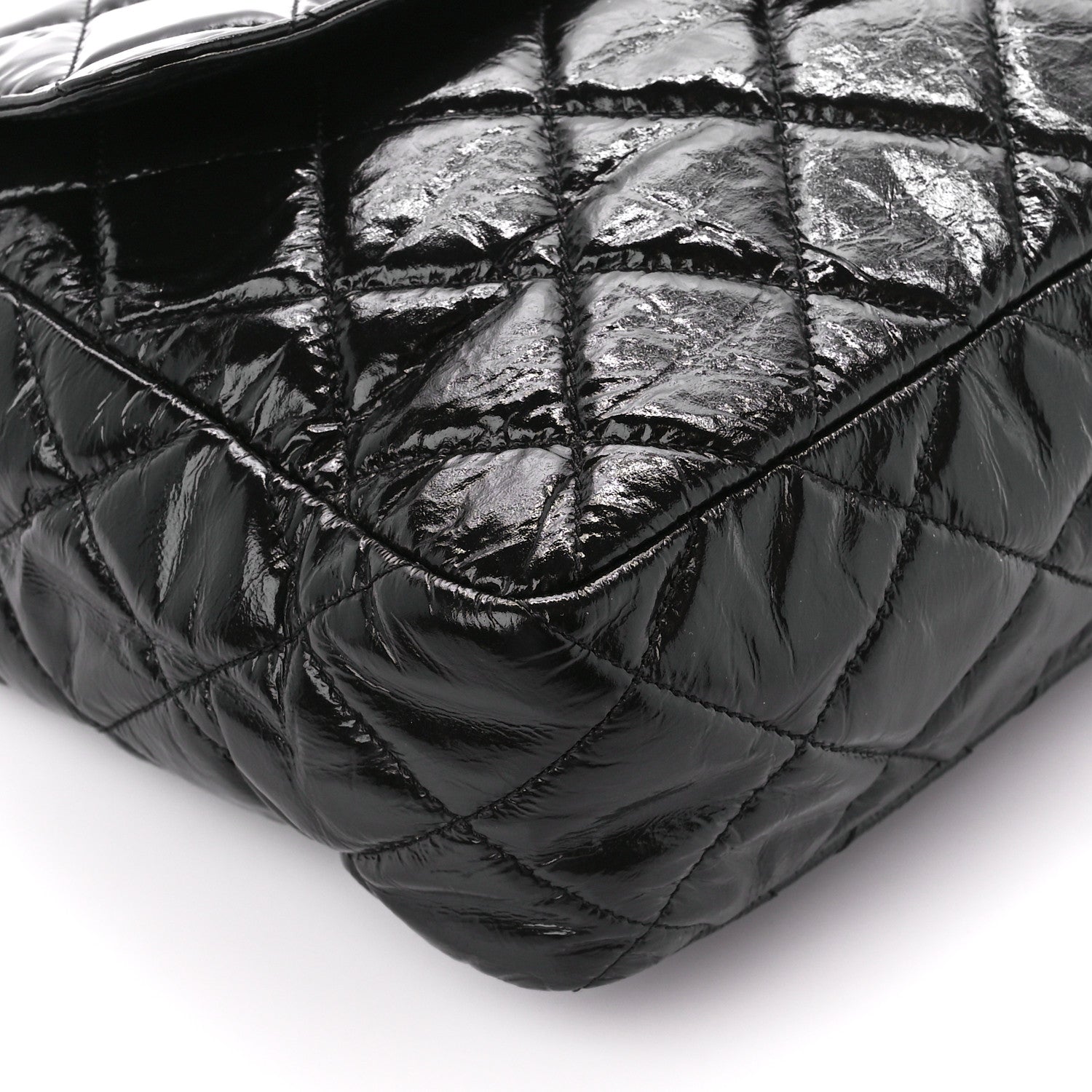 Chanel Shiny Crumpled Calfskin Quilted Large Wavy CC Hobo Black 9 of 11