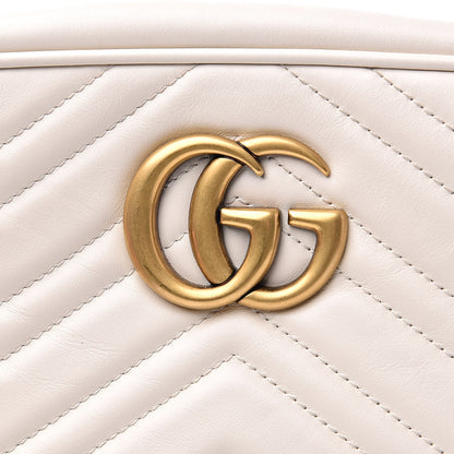 Gucci Calfskin Matelasse Small GG Marmont Chain Shoulder Bag White 10 of 16
