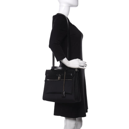 Hermes Military Toile Vache Hunter Herbag Zip PM 31 Black 2 of 11