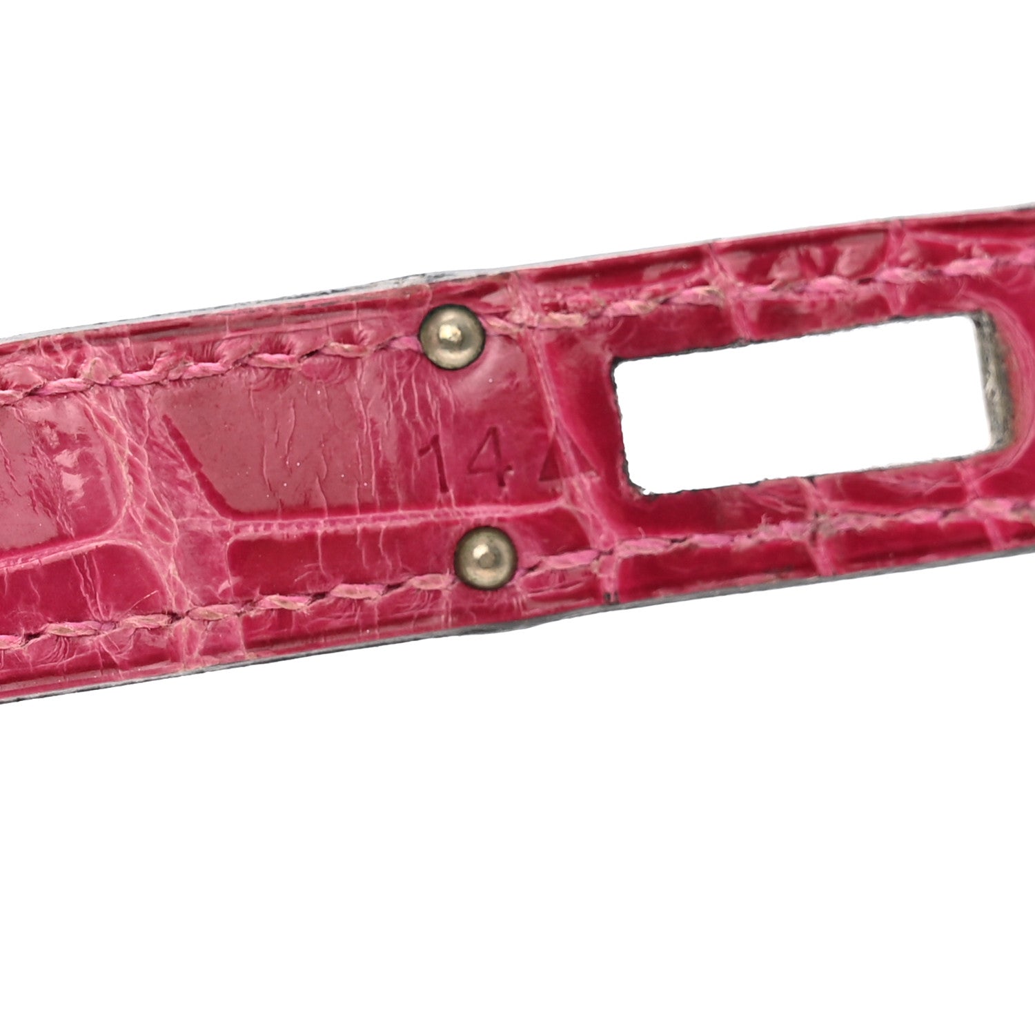 Hermes Shiny Alligator Kelly Longue Wallet Fuchsia 8 of 11